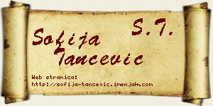 Sofija Tančević vizit kartica